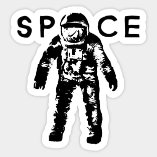 Black Vector Illustration of Astronaut Spaceman Sticker